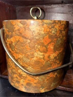 Vintage Mid Century Modern Wine cooler/Ice Bucket Orange and Brown